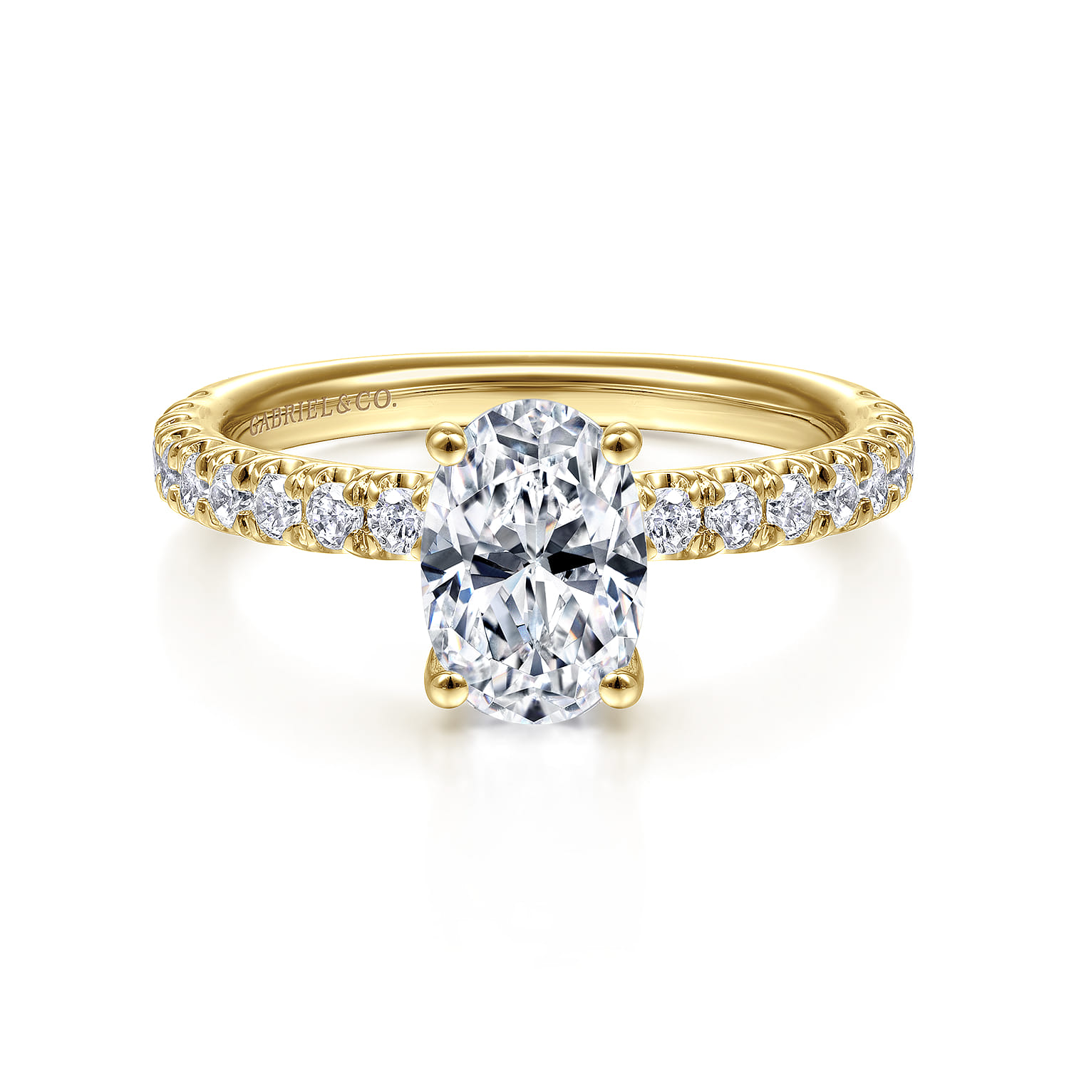 Amira - 14K Yellow Gold Oval Diamond Engagement Ring - 0.5 ct - Shot 1