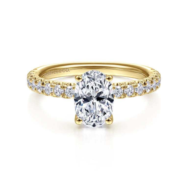 Amira - 14K Yellow Gold Oval Diamond Engagement Ring - 0.5 ct - Shot 1
