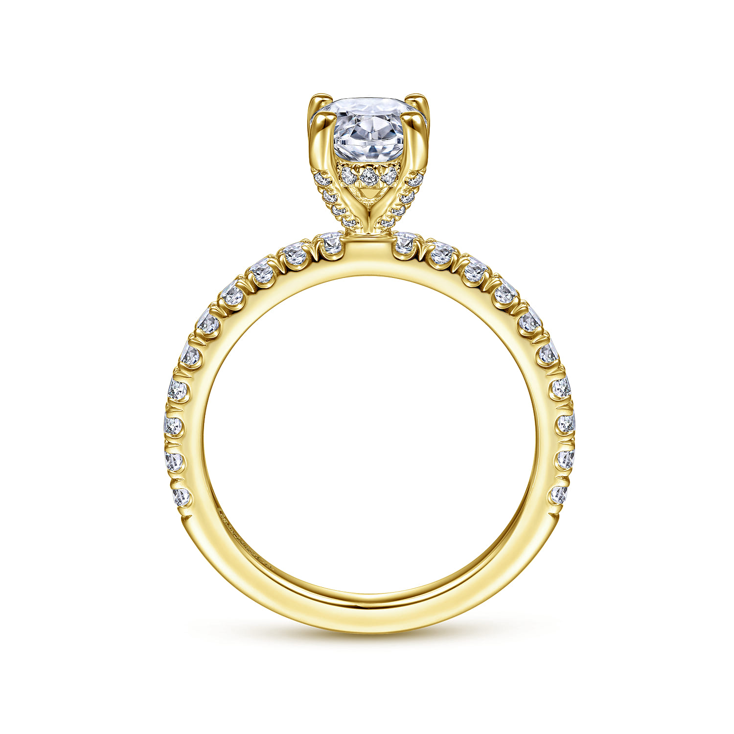 Amira - 14K Yellow Gold Oval Diamond Engagement Ring - 0.5 ct - Shot 2