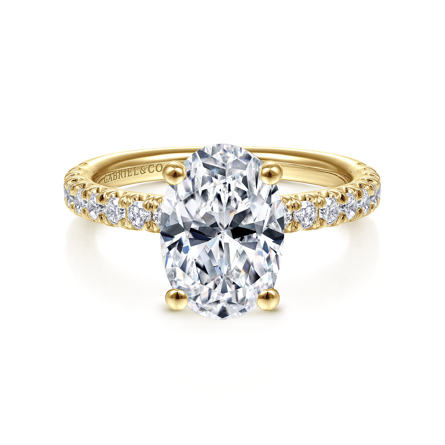 Amira - 14K Yellow Gold Oval Diamond Engagement Ring - 0.55 ct - Shot 1