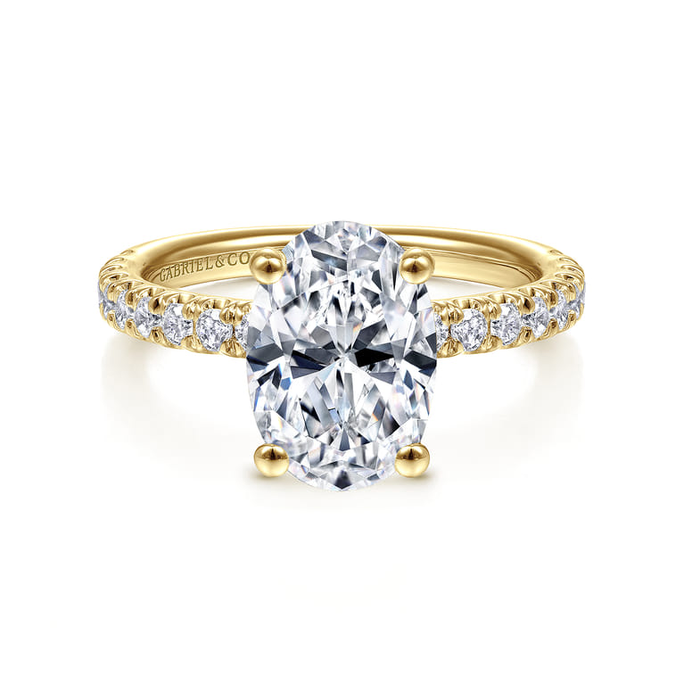 Amira - 14K Yellow Gold Oval Diamond Engagement Ring - 0.55 ct - Shot 1