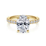 Amira - 14K Yellow Gold Oval Diamond Engagement Ring - 0.55 ct
