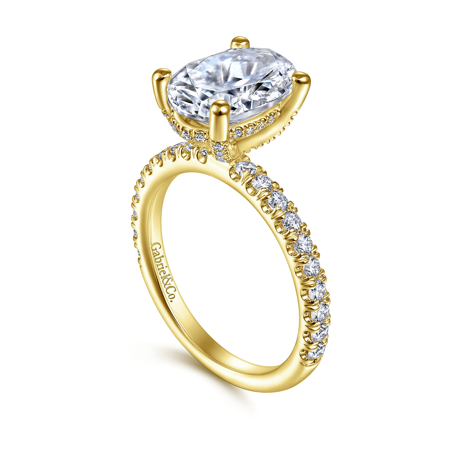 Amira - 14K Yellow Gold Oval Diamond Engagement Ring - 0.55 ct - Shot 3