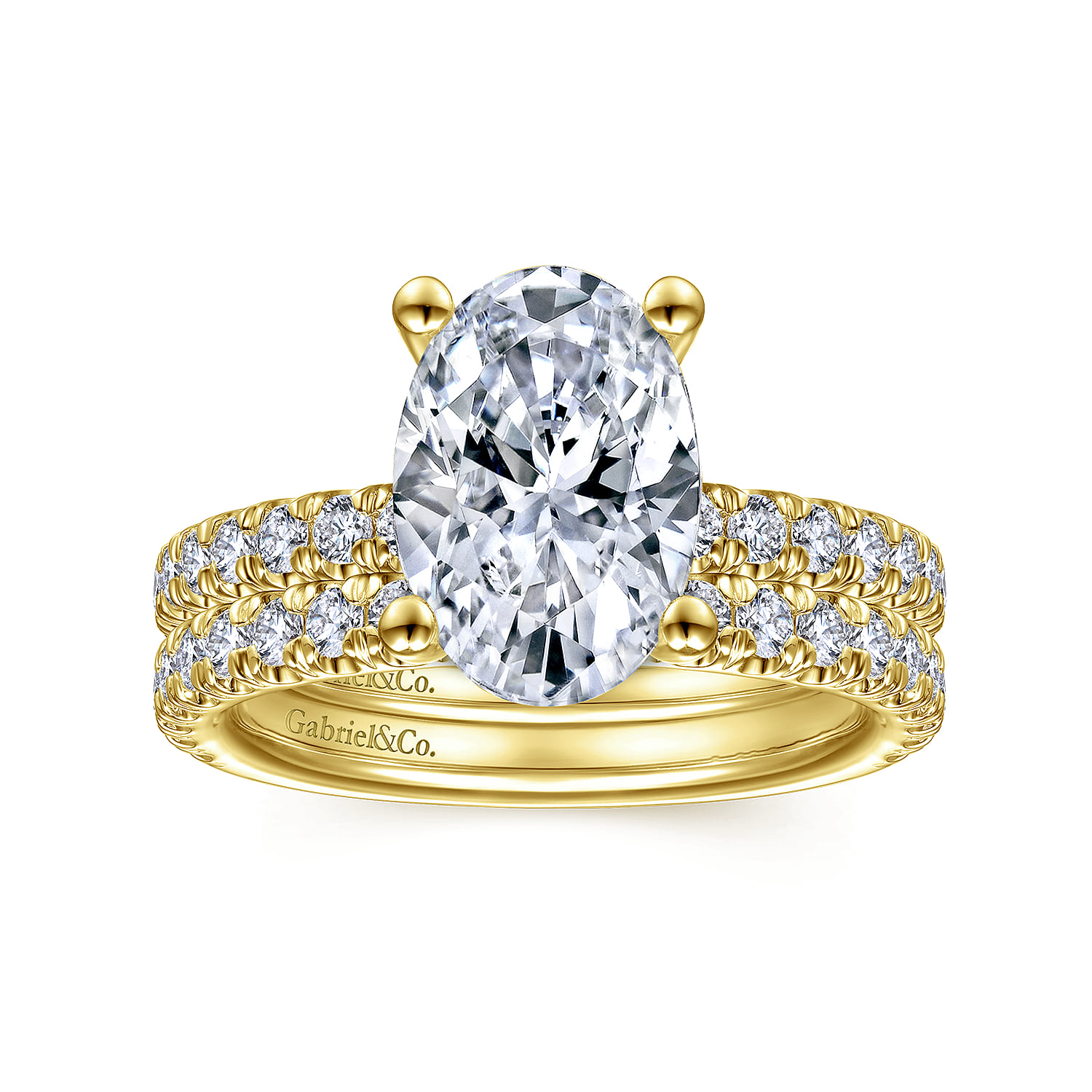 Amira - 14K Yellow Gold Oval Diamond Engagement Ring - 0.55 ct - Shot 4