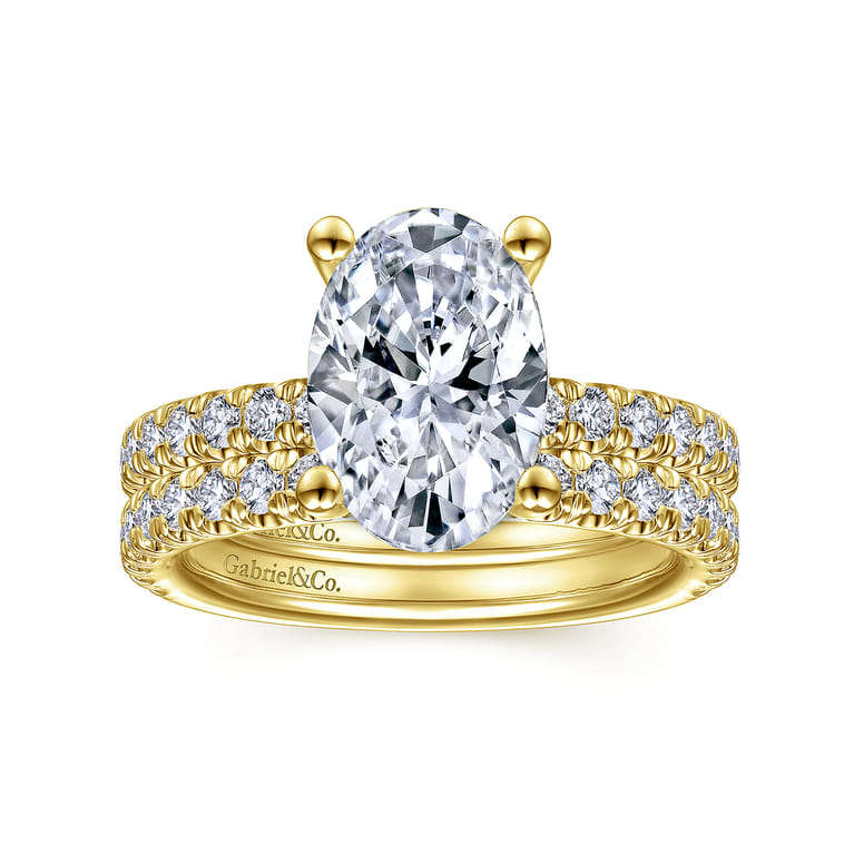 Amira - 14K Yellow Gold Oval Diamond Engagement Ring - 0.55 ct - Shot 4