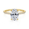 Amata - 14K Yellow Gold Diamond Engagement Ring with 14K Yellow Gold Head - 0.15 ct