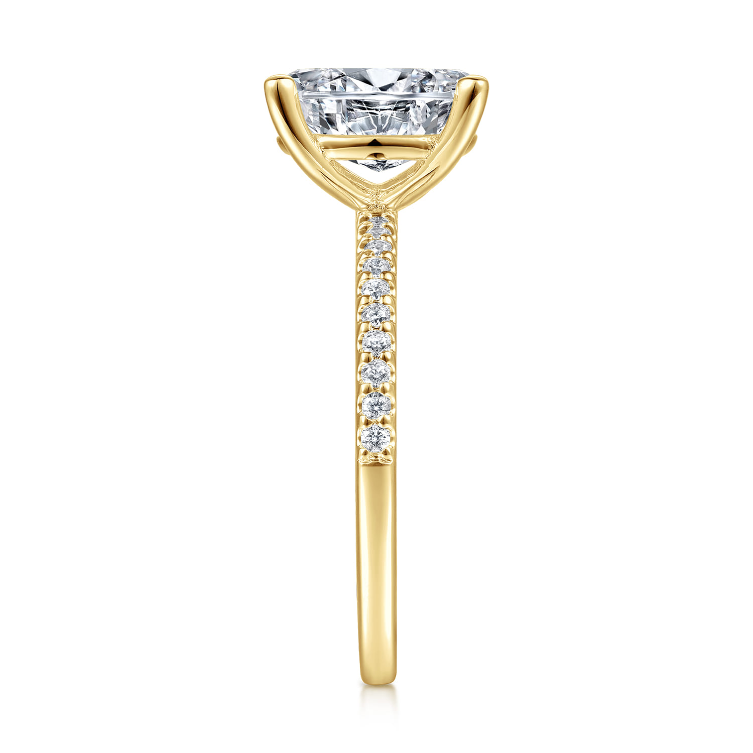 Amata - 14K Yellow Gold Diamond Engagement Ring with 14K Yellow Gold Head - 0.15 ct - Shot 4