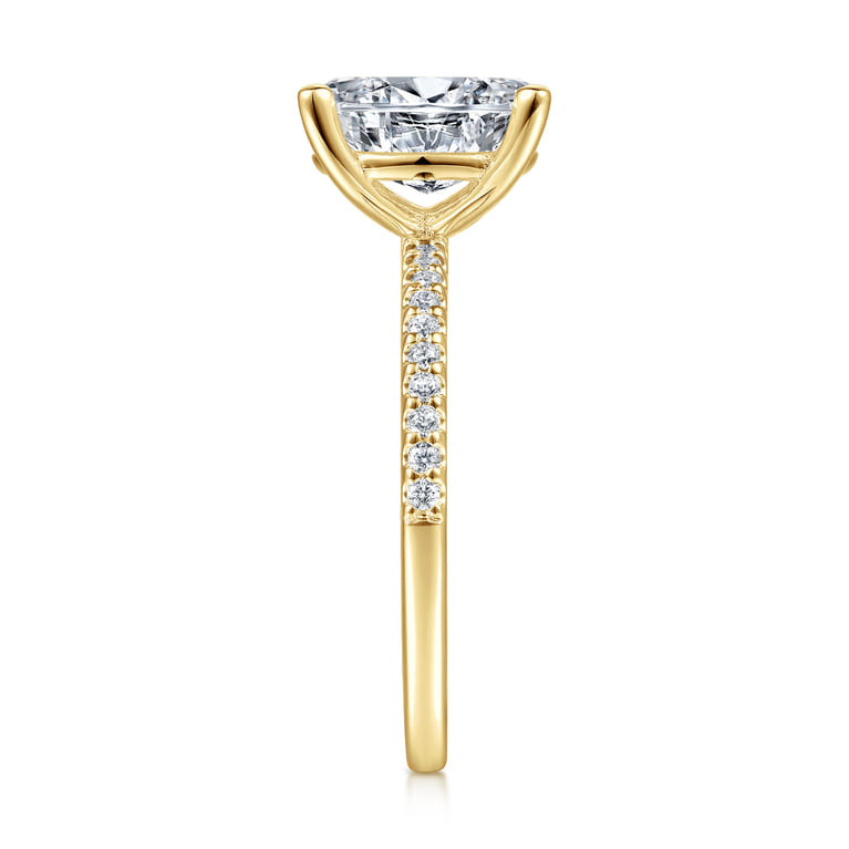 Amata - 14K Yellow Gold Diamond Engagement Ring with 14K Yellow Gold Head - 0.15 ct - Shot 4