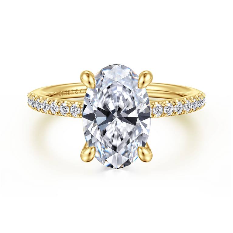 Broderick - 14K Yellow Gold Oval Diamond Engagement Ring - 0.33 ct - Shot 1