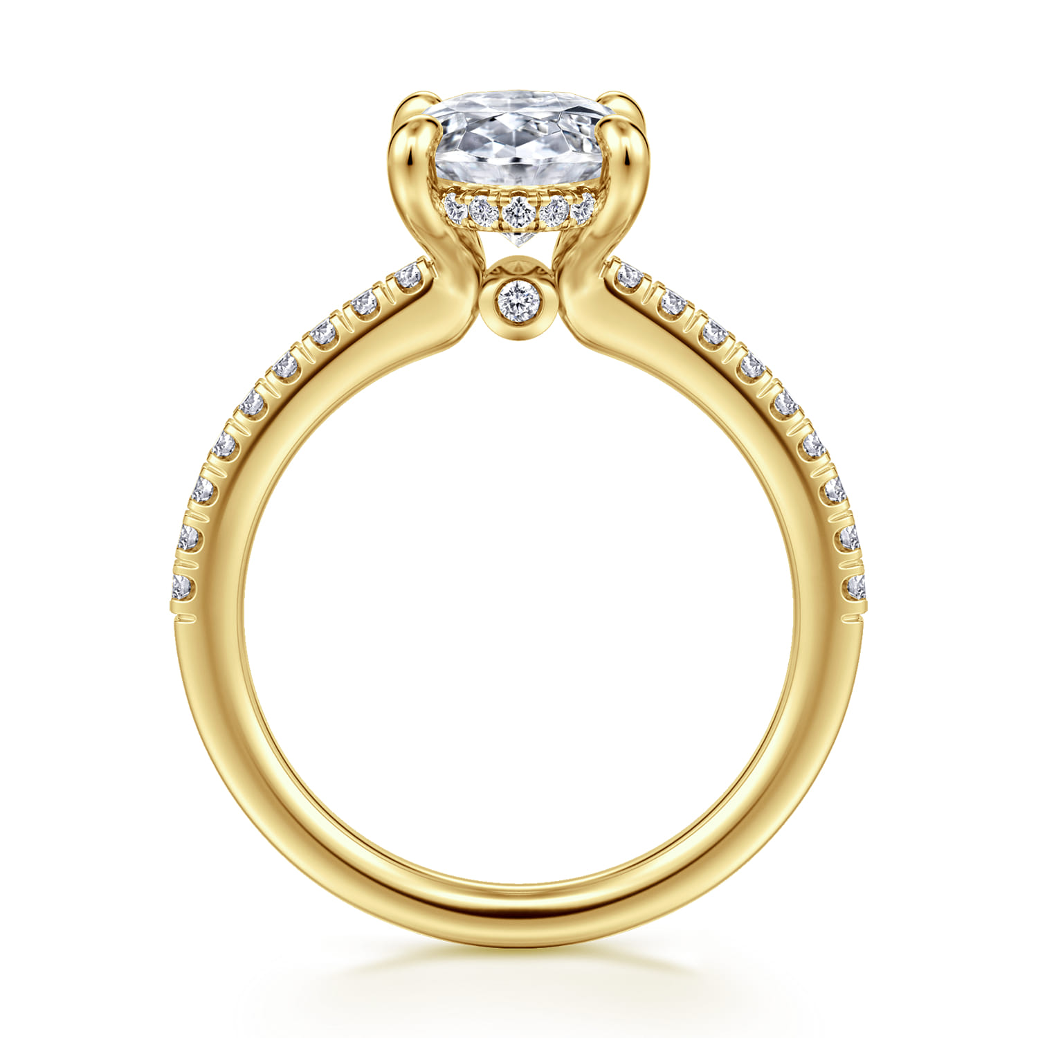 Broderick - 14K Yellow Gold Oval Diamond Engagement Ring - 0.33 ct - Shot 2