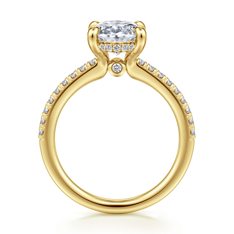 Broderick - 14K Yellow Gold Oval Diamond Engagement Ring - 0.33 ct - Shot 2