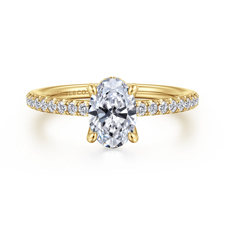 Broderick - 14K Yellow Gold Oval Diamond Engagement Ring - 0.28 ct - Shot 1