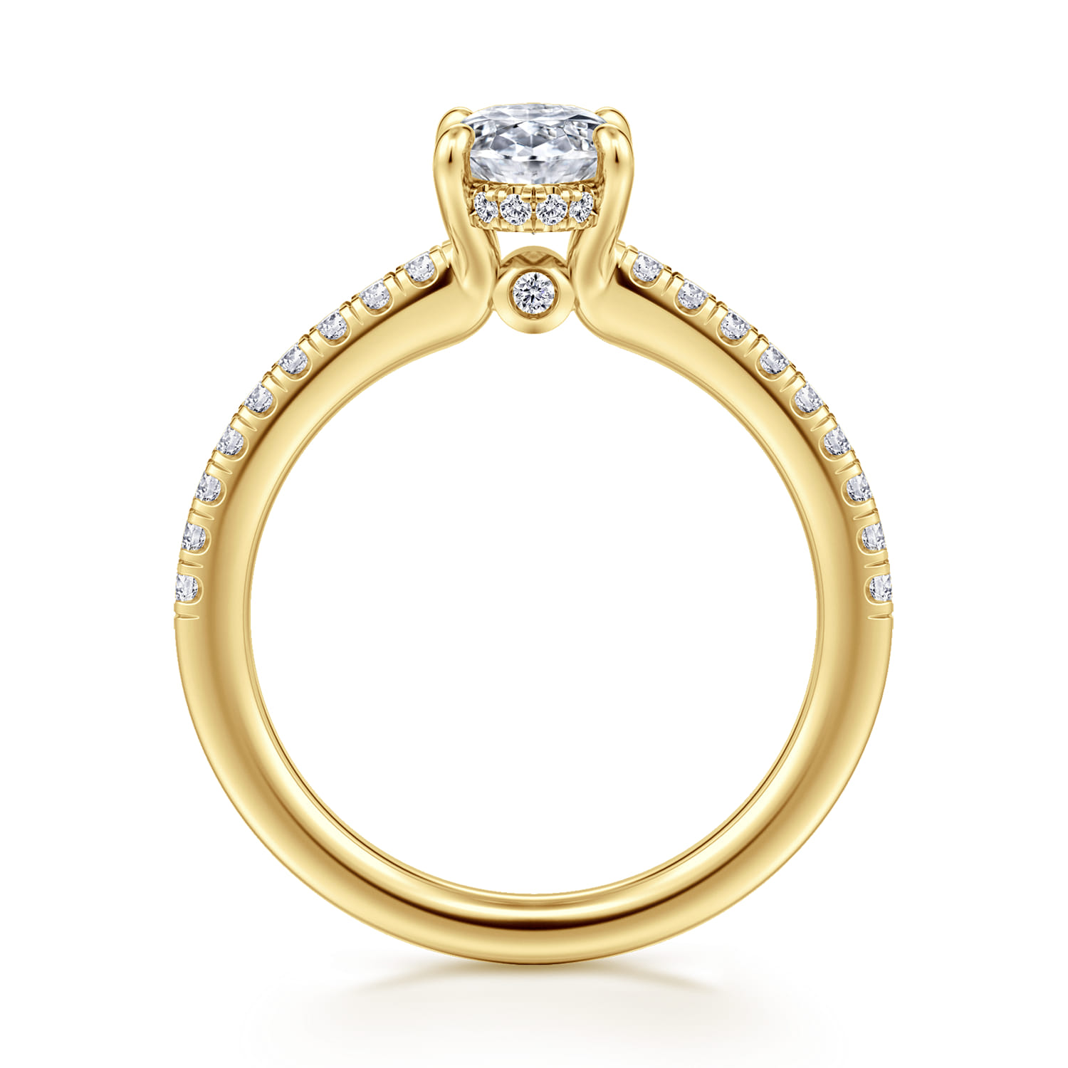 Broderick - 14K Yellow Gold Oval Diamond Engagement Ring - 0.28 ct - Shot 2