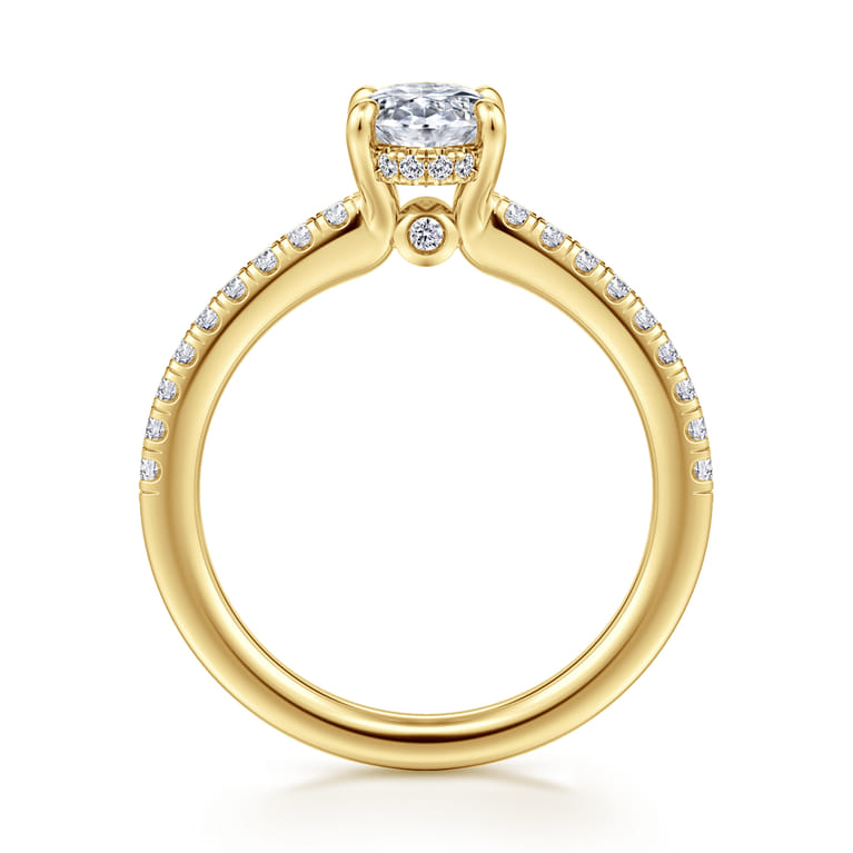 Broderick - 14K Yellow Gold Oval Diamond Engagement Ring - 0.28 ct - Shot 2