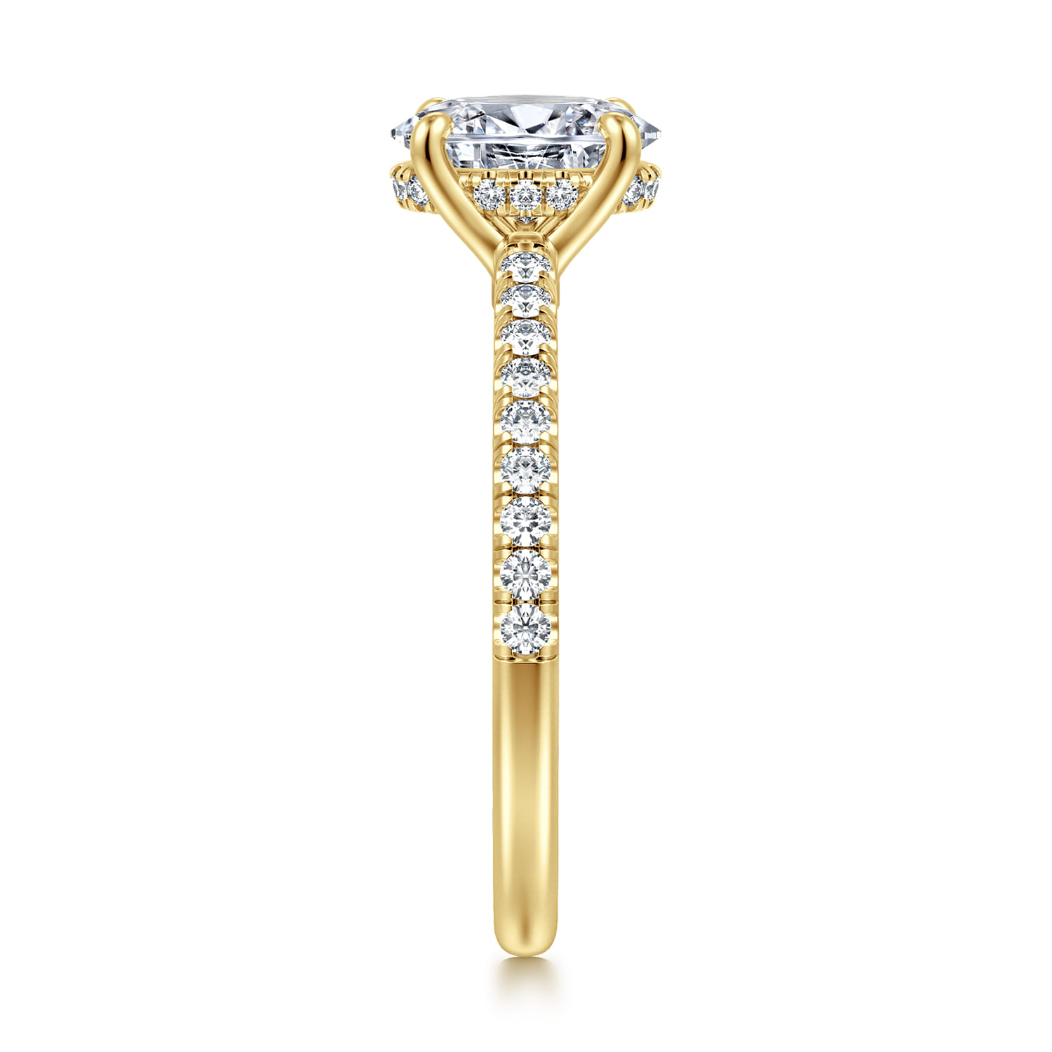 Broderick - 14K Yellow Gold Oval Diamond Engagement Ring - 0.28 ct - Shot 4