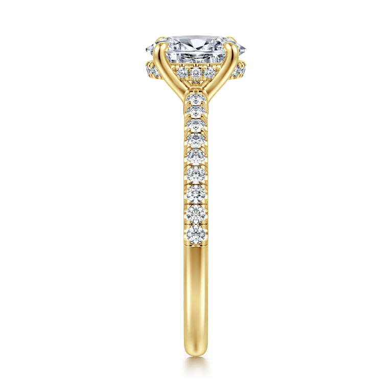 Broderick - 14K Yellow Gold Oval Diamond Engagement Ring - 0.28 ct - Shot 4