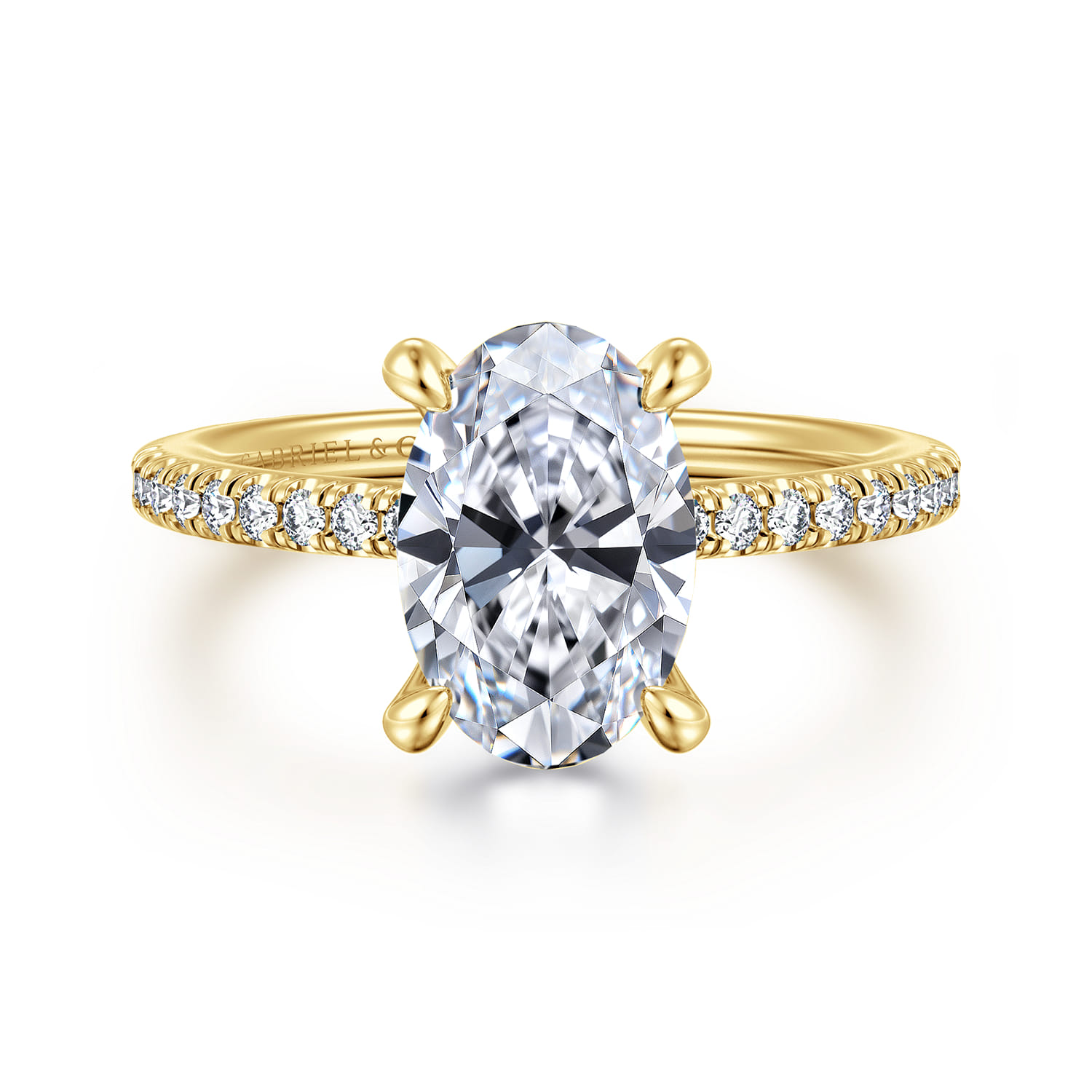 Broderick - 14K Yellow Gold Oval Diamond Engagement Ring - 0.31 ct - Shot 1