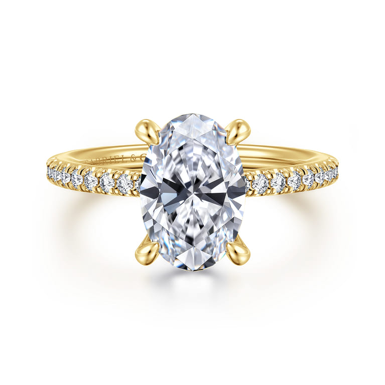 Broderick - 14K Yellow Gold Oval Diamond Engagement Ring - 0.31 ct - Shot 1