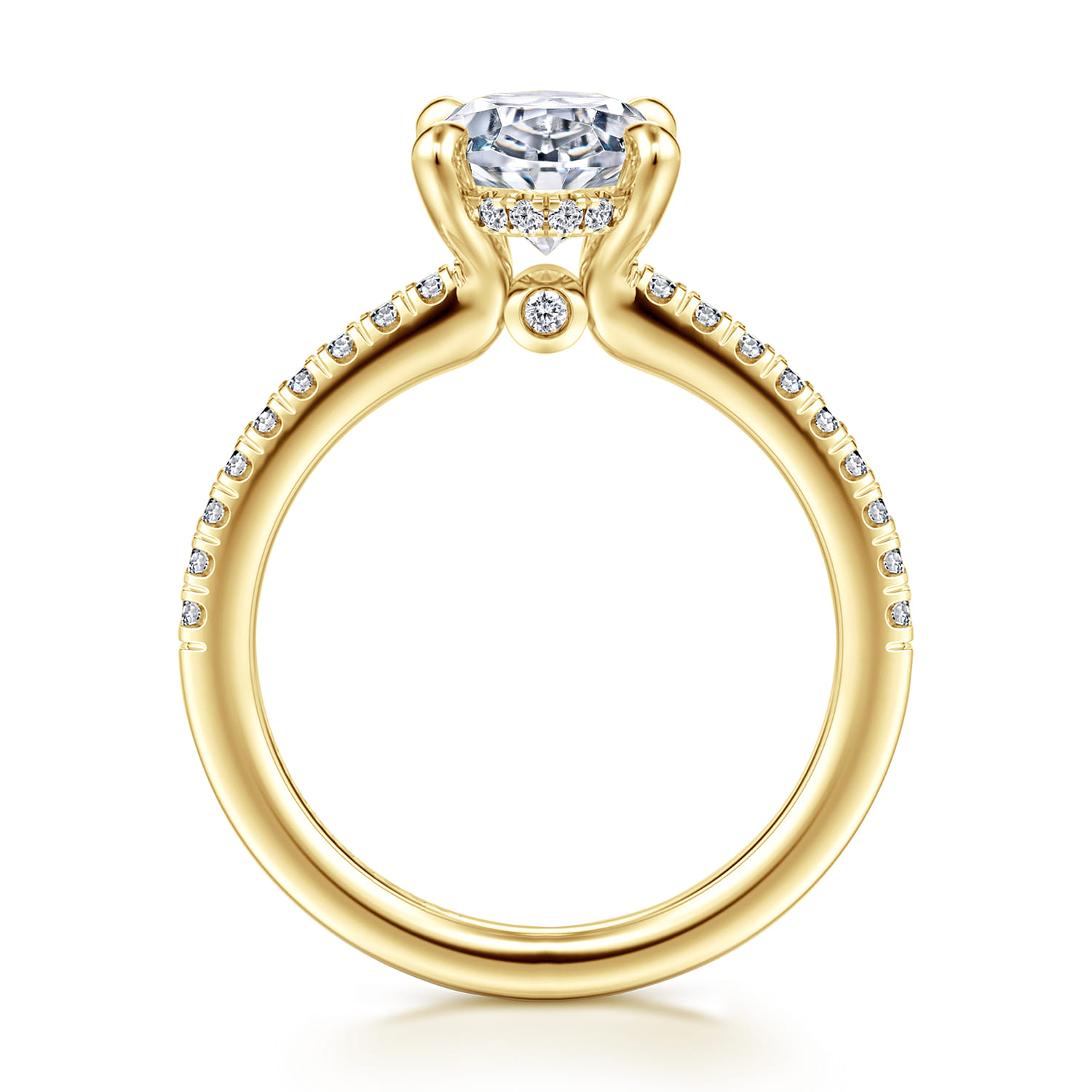 Broderick - 14K Yellow Gold Oval Diamond Engagement Ring - 0.31 ct - Shot 2
