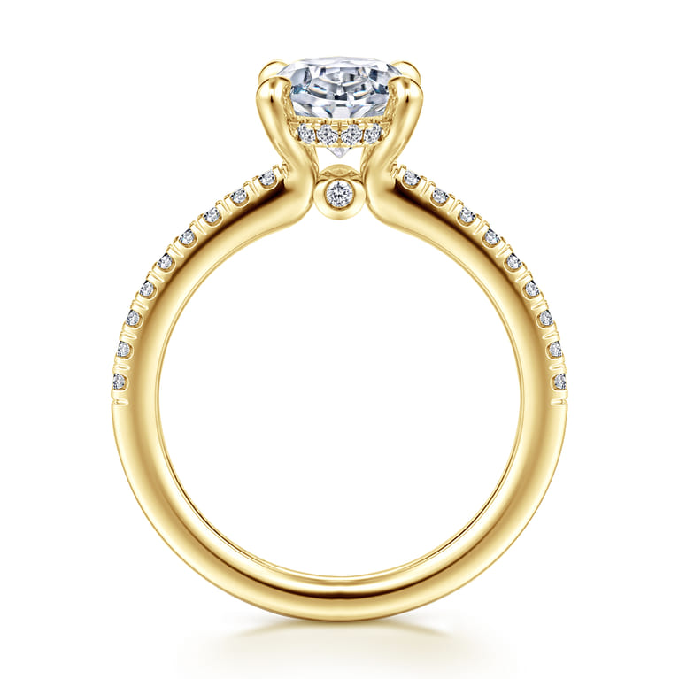 Broderick - 14K Yellow Gold Oval Diamond Engagement Ring - 0.31 ct - Shot 2