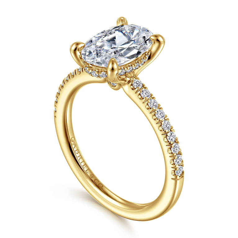 Broderick - 14K Yellow Gold Oval Diamond Engagement Ring - 0.31 ct - Shot 3