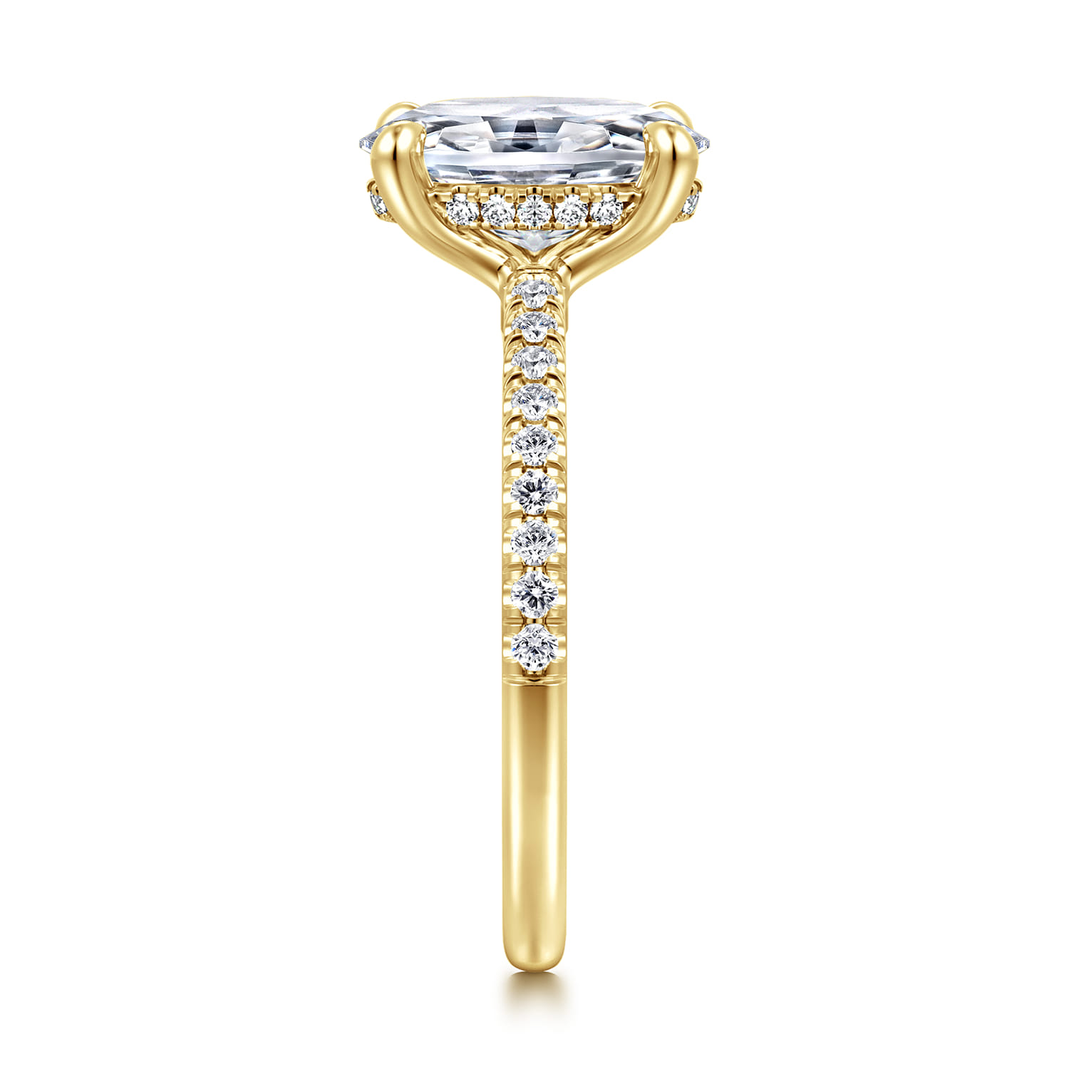 Broderick - 14K Yellow Gold Oval Diamond Engagement Ring - 0.31 ct - Shot 4