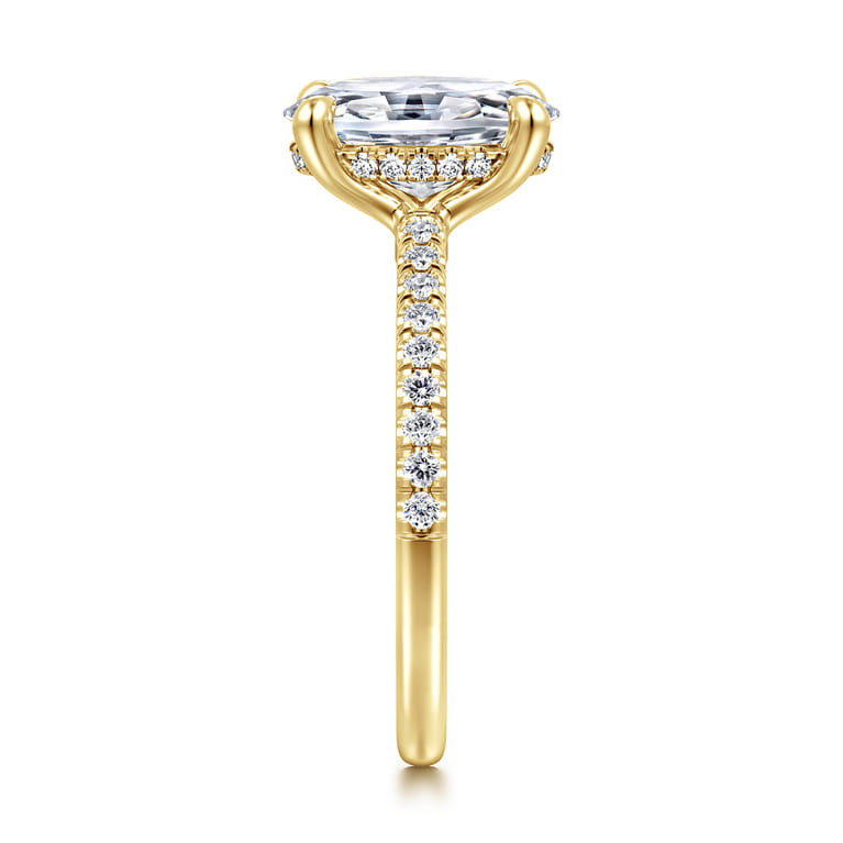 Broderick - 14K Yellow Gold Oval Diamond Engagement Ring - 0.31 ct - Shot 4