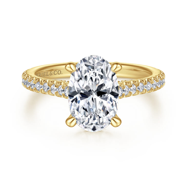 Charleston - 14K Yellow Gold Oval Diamond Engagement Ring - 0.55 ct - Shot 1