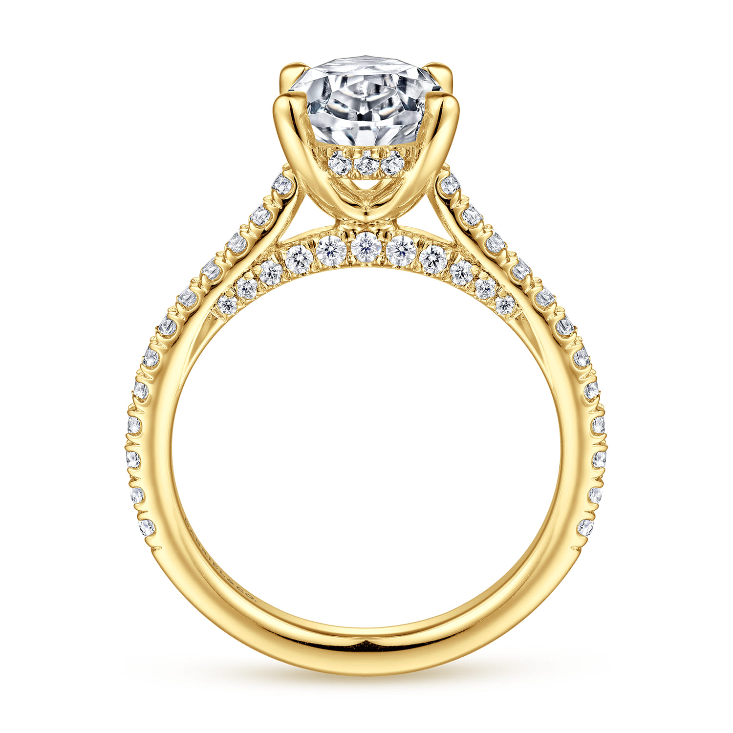 Charleston - 14K Yellow Gold Oval Diamond Engagement Ring - 0.55 ct - Shot 2