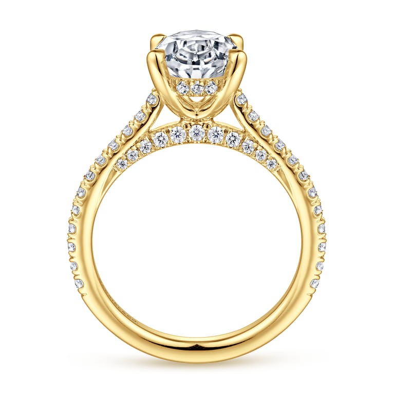 Charleston - 14K Yellow Gold Oval Diamond Engagement Ring - 0.55 ct - Shot 2