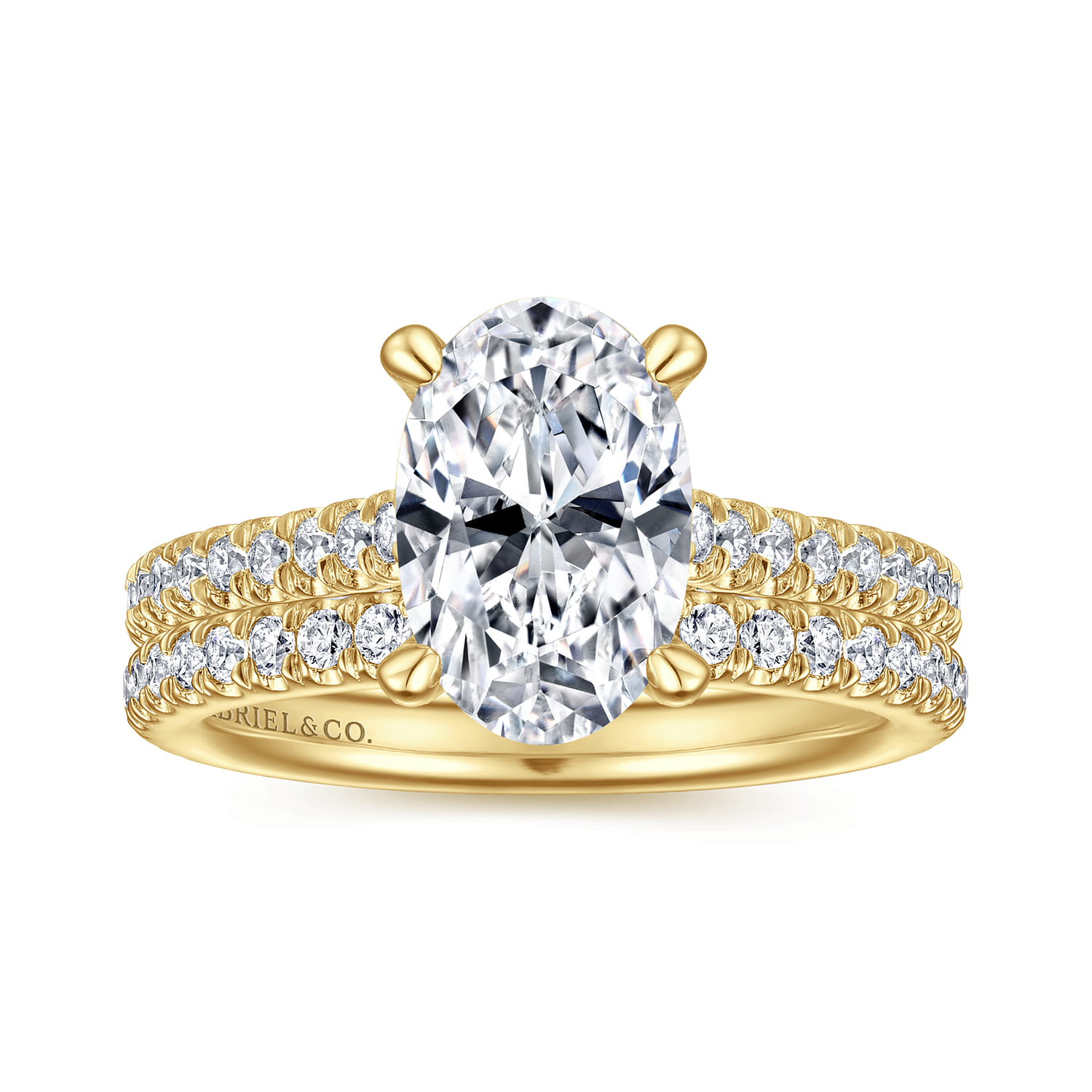 Charleston - 14K Yellow Gold Oval Diamond Engagement Ring - 0.55 ct - Shot 4
