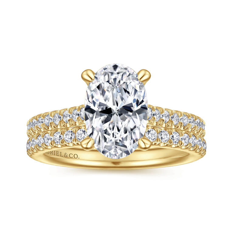 Charleston - 14K Yellow Gold Oval Diamond Engagement Ring - 0.55 ct - Shot 4