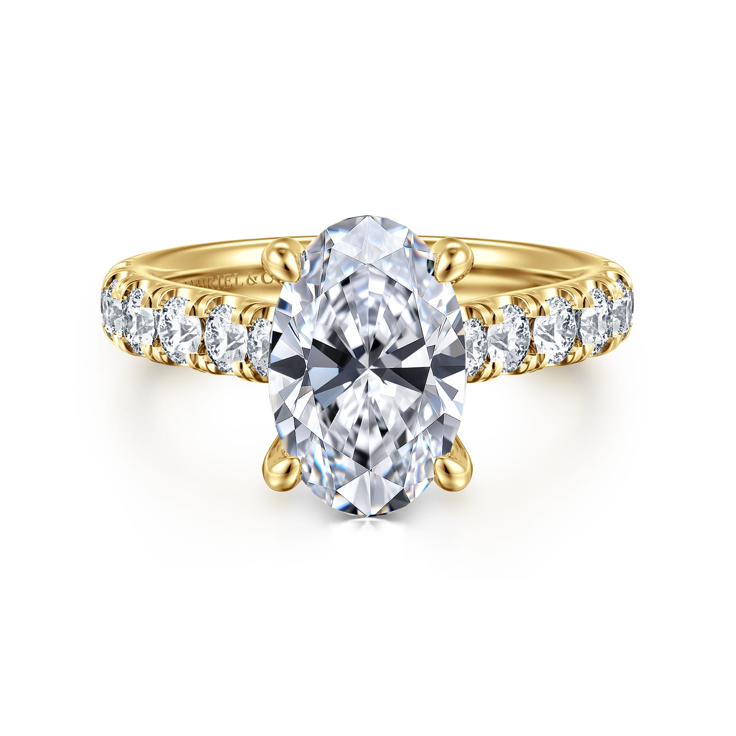 Sarita - 14K Yellow Gold Oval Diamond Engagement Ring - 0.95 ct - Shot 1