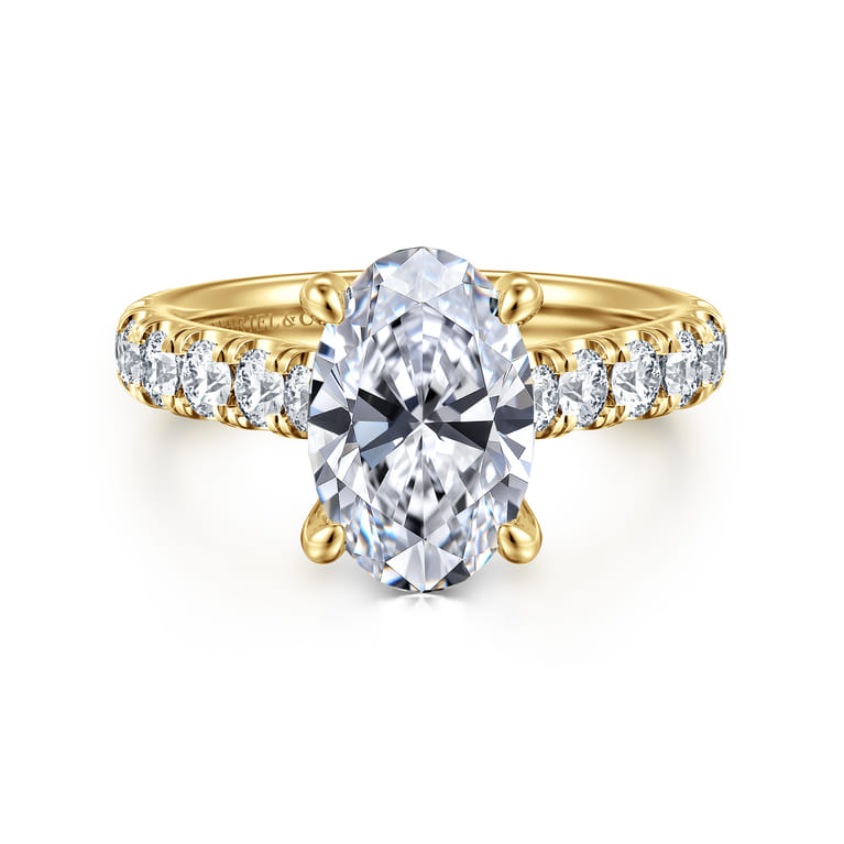 Sarita - 14K Yellow Gold Oval Diamond Engagement Ring - 0.95 ct - Shot 1