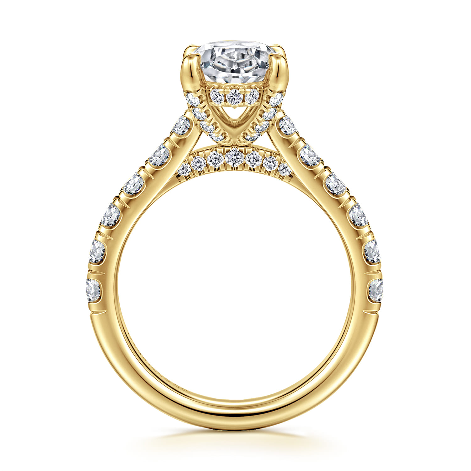 Sarita - 14K Yellow Gold Oval Diamond Engagement Ring - 0.95 ct - Shot 2