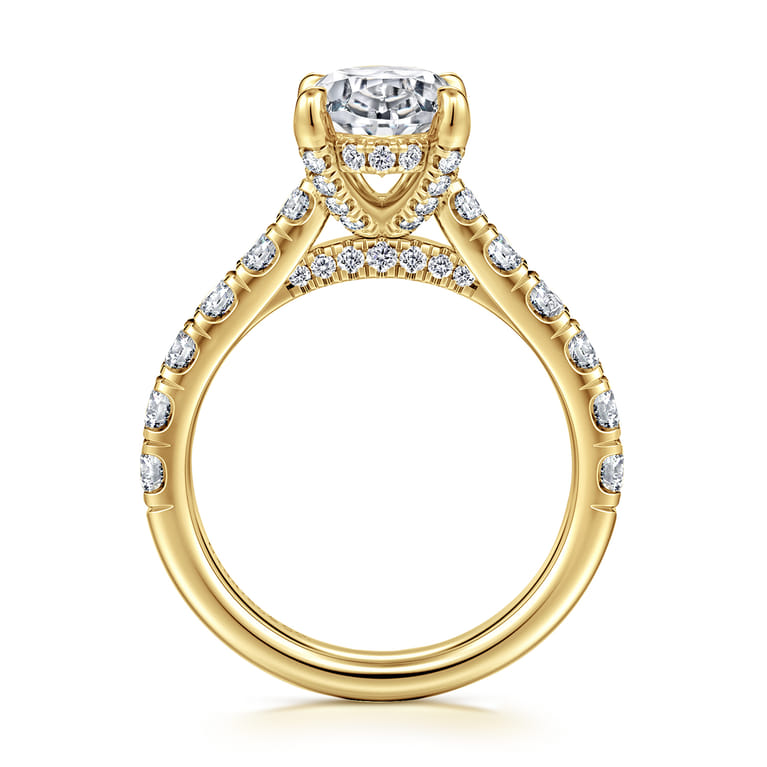 Sarita - 14K Yellow Gold Oval Diamond Engagement Ring - 0.95 ct - Shot 2