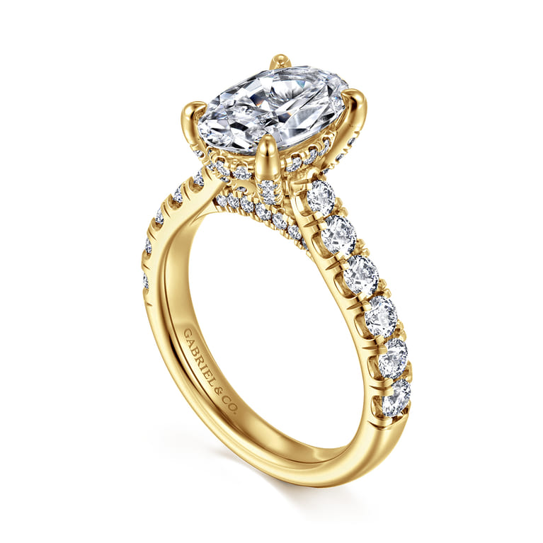 Sarita - 14K Yellow Gold Oval Diamond Engagement Ring - 0.95 ct - Shot 3