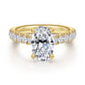 Sarita - 14K Yellow Gold Oval Diamond Engagement Ring - 0.95 ct