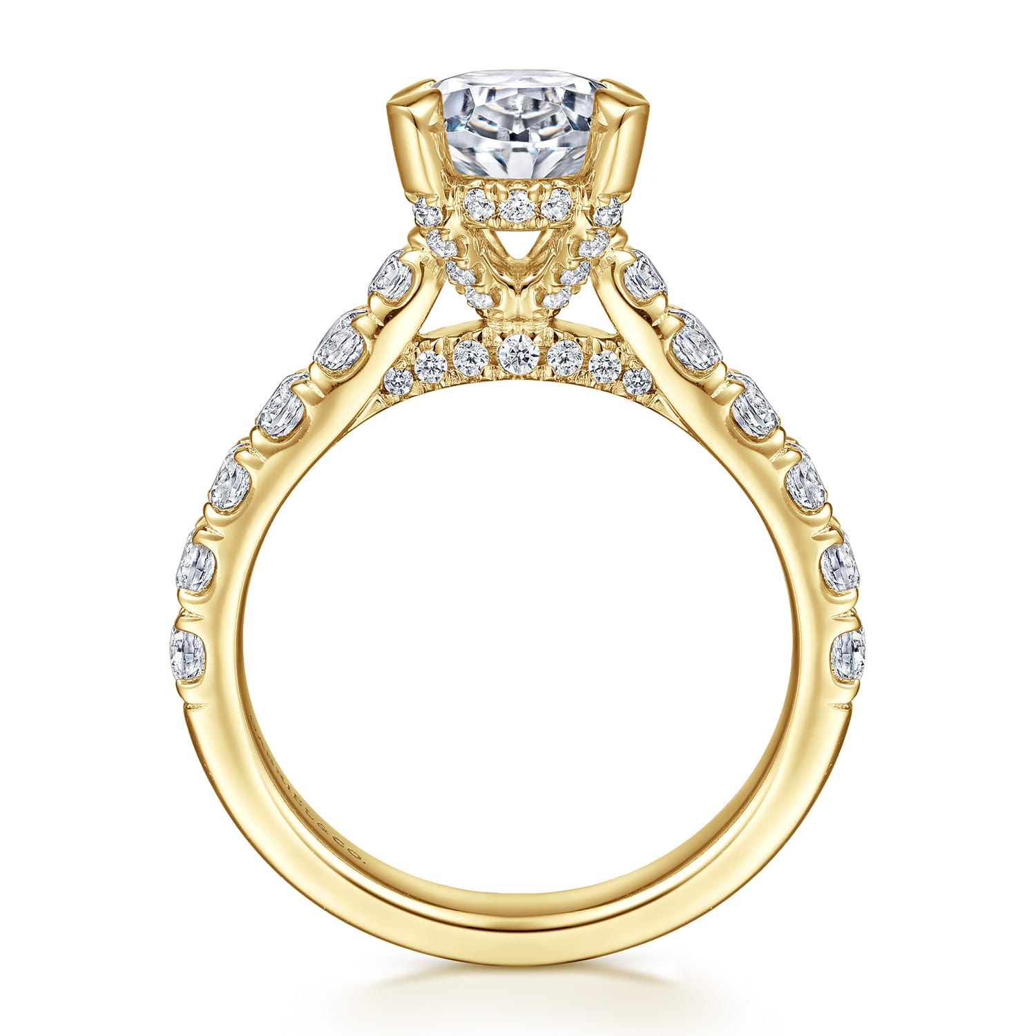 Sarita - 14K Yellow Gold Oval Diamond Engagement Ring - 0.95 ct - Shot 2