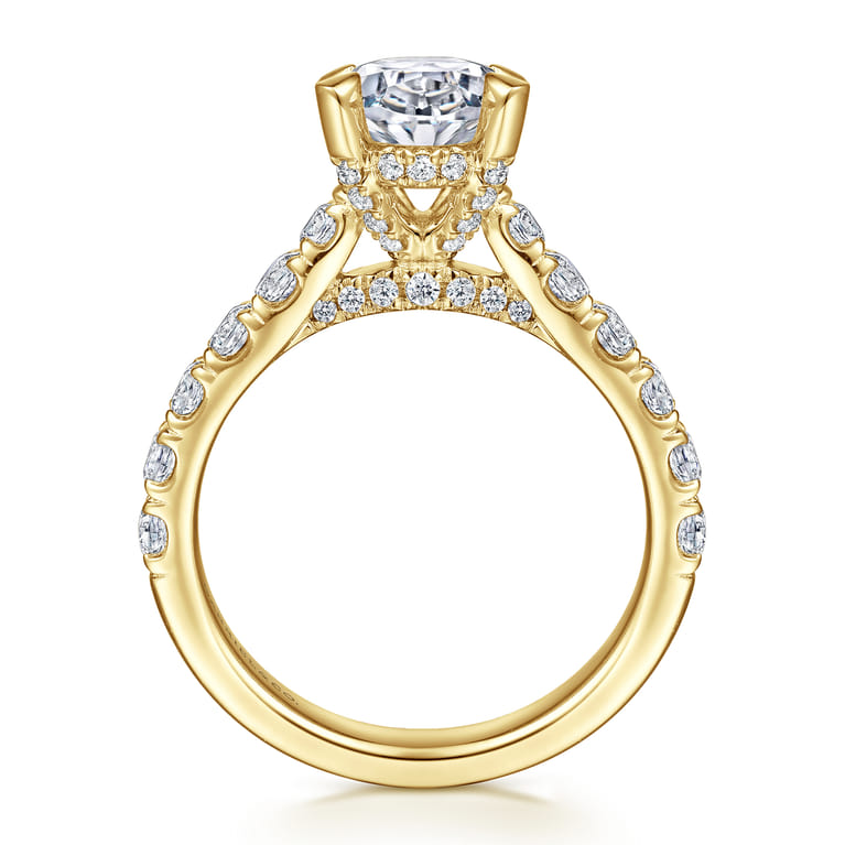 Sarita - 14K Yellow Gold Oval Diamond Engagement Ring - 0.95 ct - Shot 2