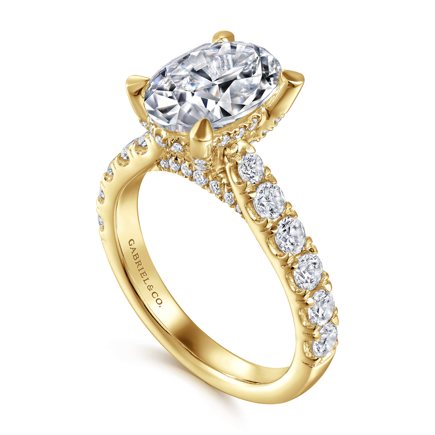 Sarita - 14K Yellow Gold Oval Diamond Engagement Ring - 0.95 ct - Shot 3