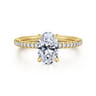 Evelyn - 14K Yellow Gold Oval Diamond Engagement Ring - 0.18 ct