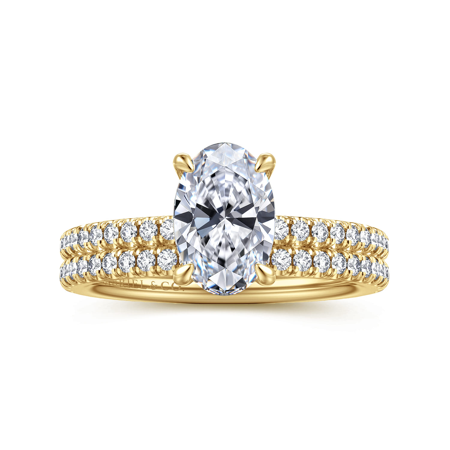 Evelyn - 14K Yellow Gold Oval Diamond Engagement Ring - 0.18 ct - Shot 4