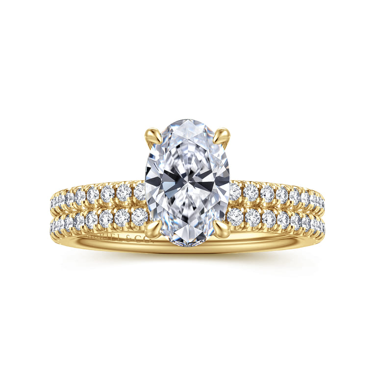 Evelyn - 14K Yellow Gold Oval Diamond Engagement Ring - 0.18 ct - Shot 4
