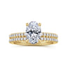 Evelyn - 14K Yellow Gold Oval Diamond Engagement Ring - 0.18 ct