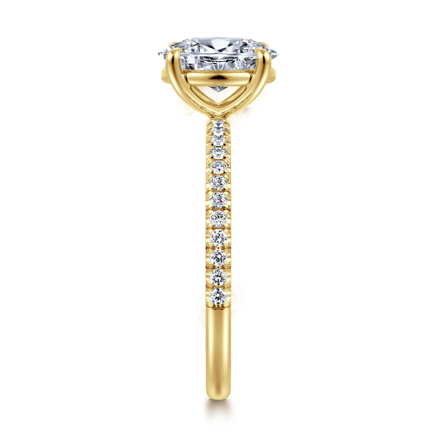 Evelyn - 14K Yellow Gold Oval Diamond Engagement Ring - 0.18 ct - Shot 5