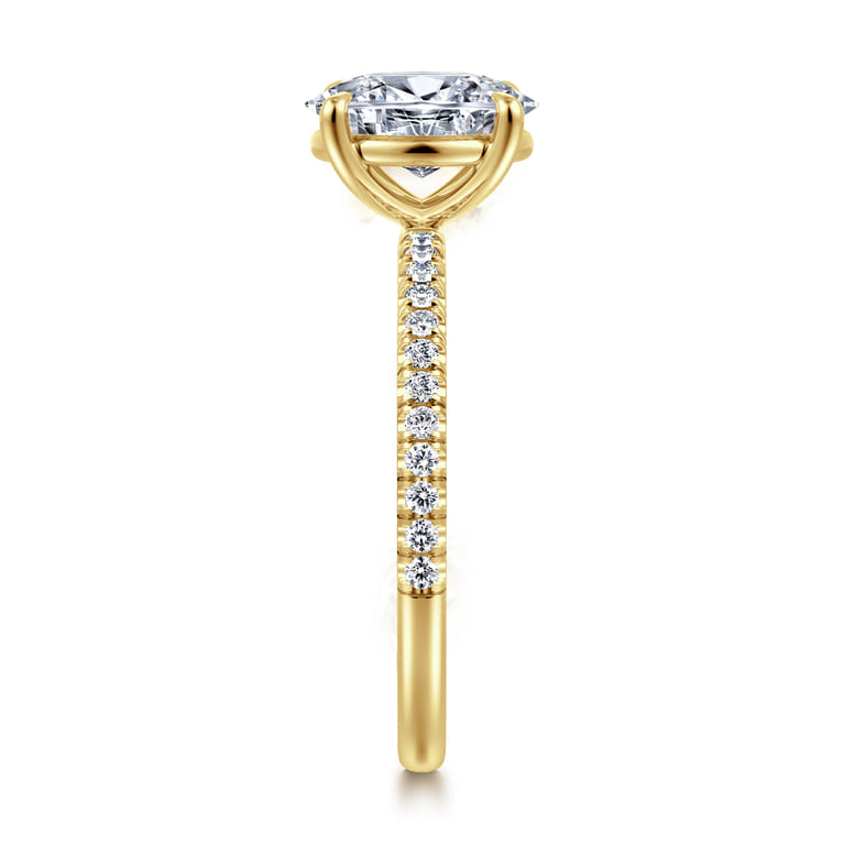 Evelyn - 14K Yellow Gold Oval Diamond Engagement Ring - 0.18 ct - Shot 5