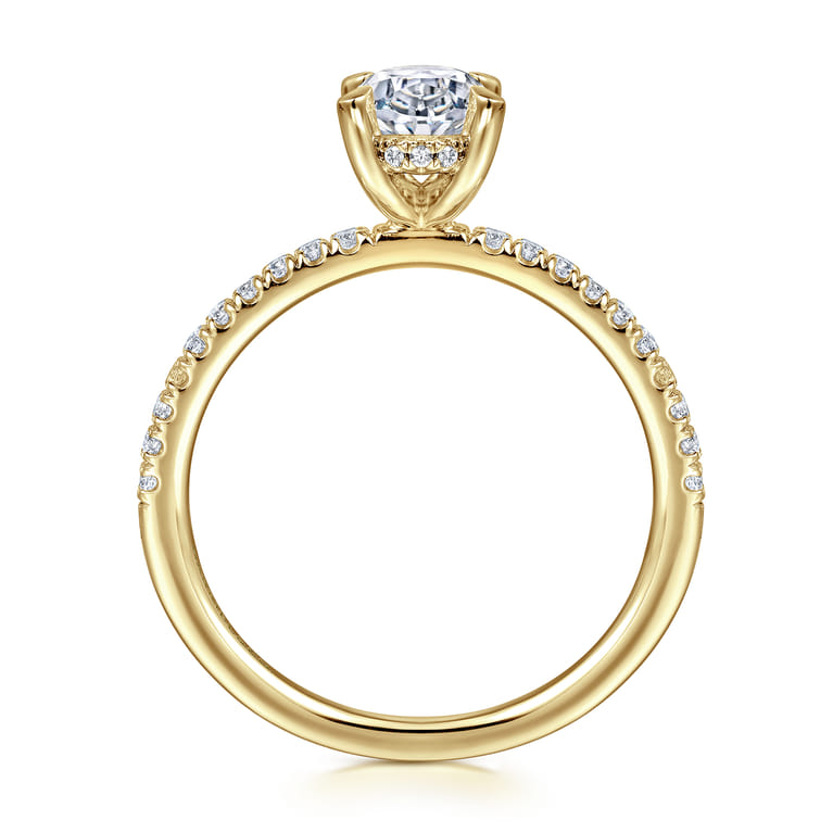 Stasia - 14K Yellow Gold Oval Cut Diamond Engagement Ring - 0.21 ct - Shot 2