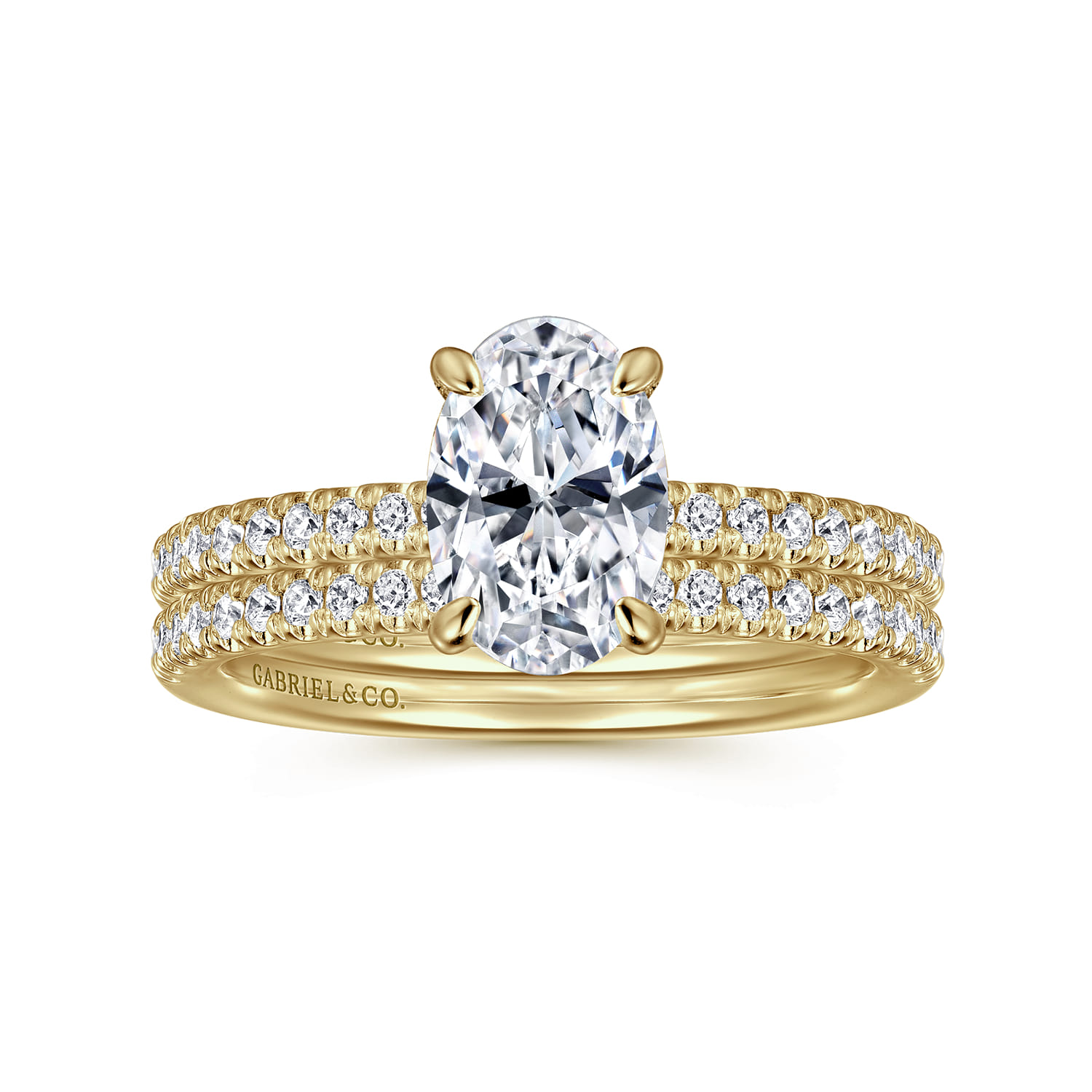 Stasia - 14K Yellow Gold Oval Cut Diamond Engagement Ring - 0.21 ct - Shot 4