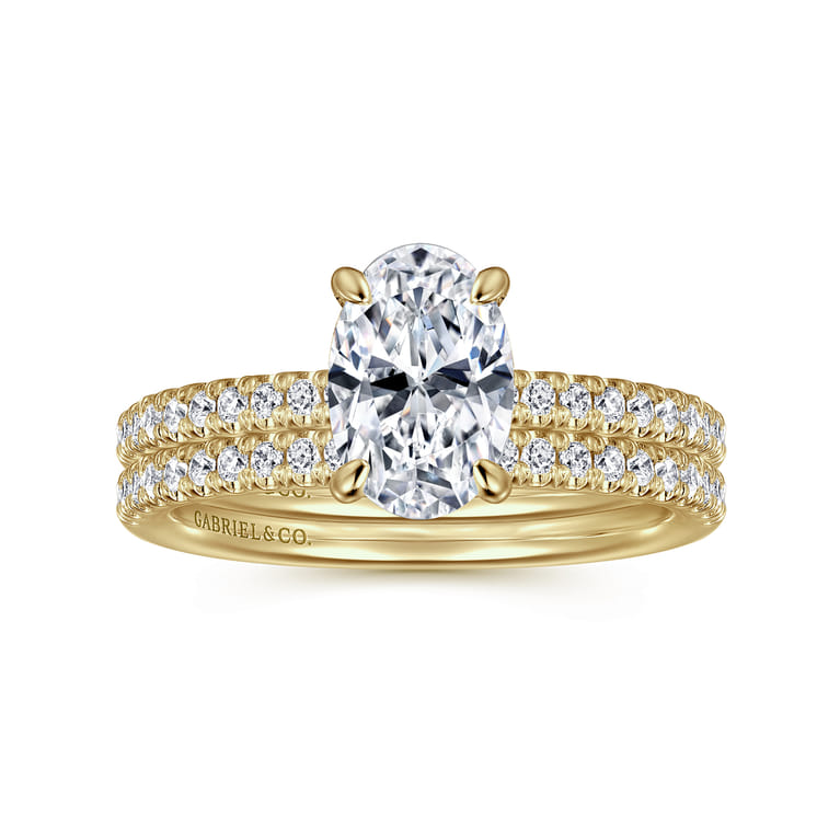 Stasia - 14K Yellow Gold Oval Cut Diamond Engagement Ring - 0.21 ct - Shot 4
